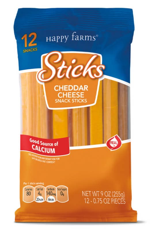 Happy Farms Mild Cheddar Snack Stick (9 oz, 12 ct)