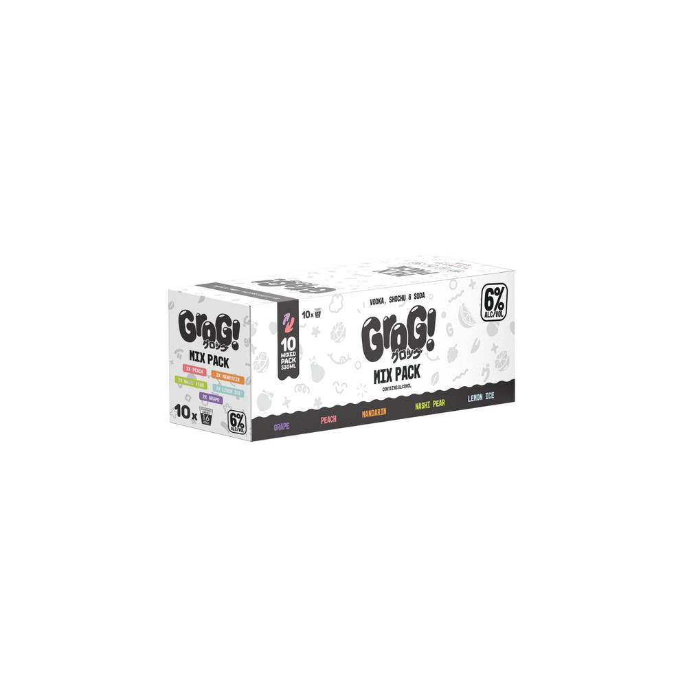 Grog Mixed Can 330mL 10 PK X 10 Pack