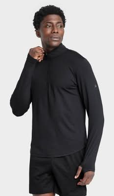 All In Motion Soft Stretch ½ Zip Top, Men, L, Black