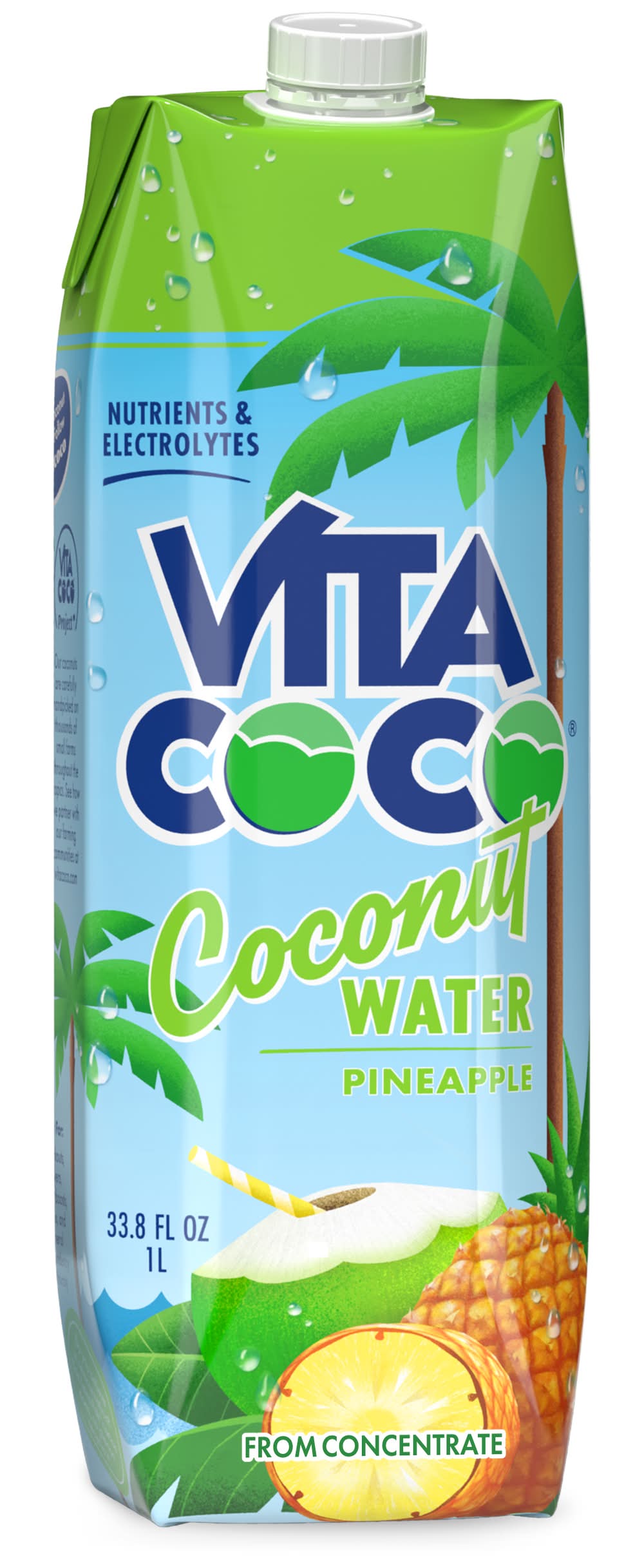 Vita Coco Coconut Water, Pineapple (33.8 fl oz)