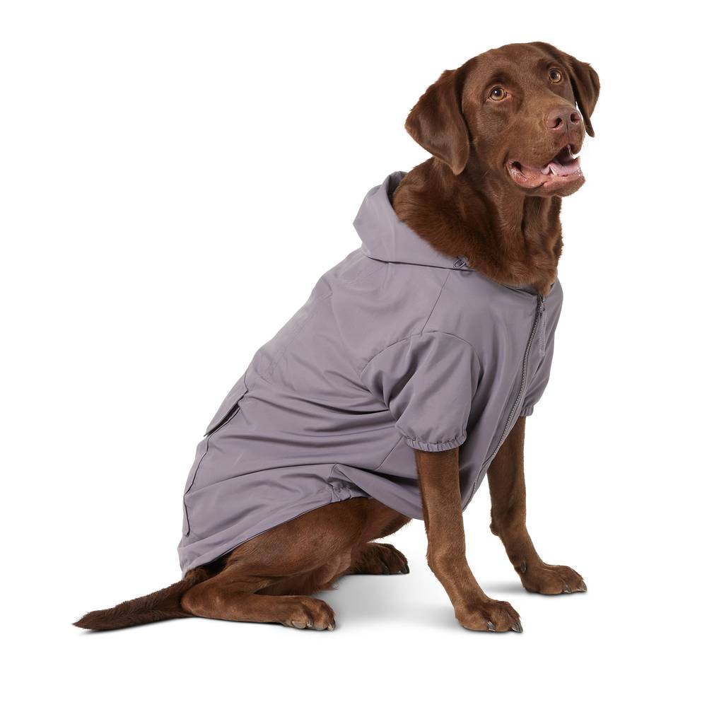 Top Paw® Dog Windbreaker (Color: Grey, Size: X Large)