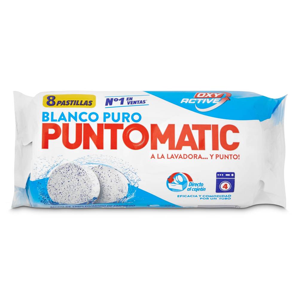 Detergente Máquina Blanco Puro En Pastillas Puntomatic Bolsa 4 Lavados