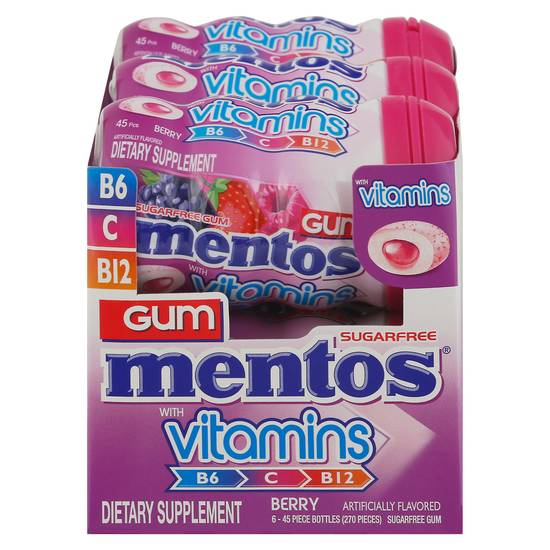 Mentos Sugarfree Gum With Vitamins (45 ct) (berry)