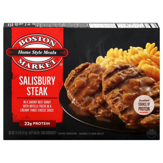 Boston Market Salisbury Steak in Gravy With Rotelle Pasta