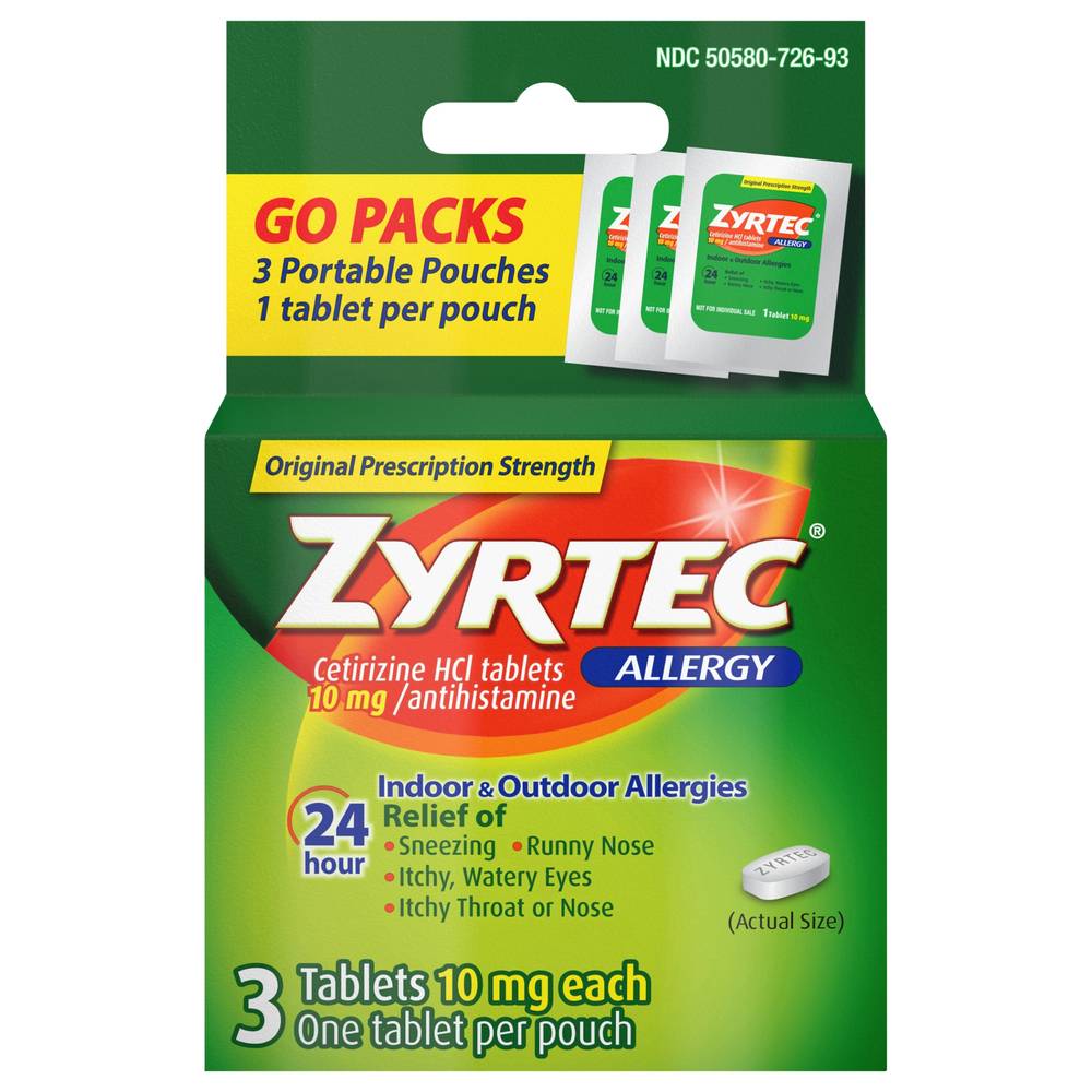 Zyrtec Cetirizine Hci 10 mg Allergy Relief