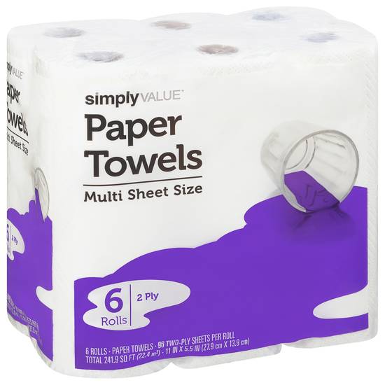 Simply Value Multi Sheet 2 Ply Paper Towels (27.9 cm x 13.9 cm)