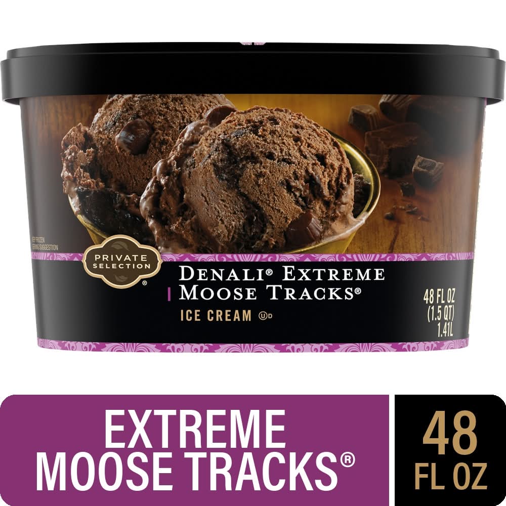 Private Selection Denali Flavored Ice Cream Tub, Extreme Moose Tracks (48 fl oz)
