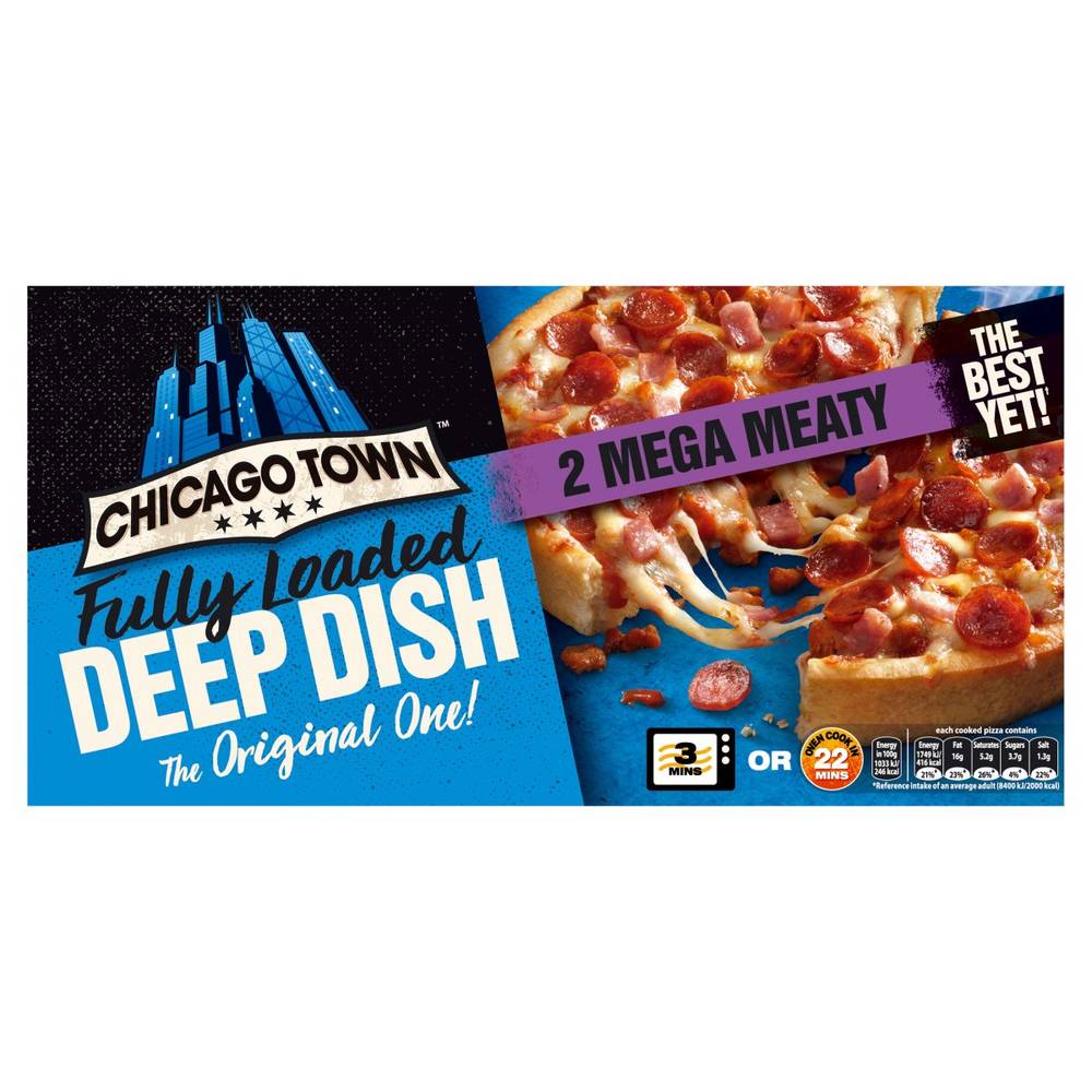 Chicago Town Fully Loaded Deep Dish Mega Meaty Pizzas 2 x 157g (314g)