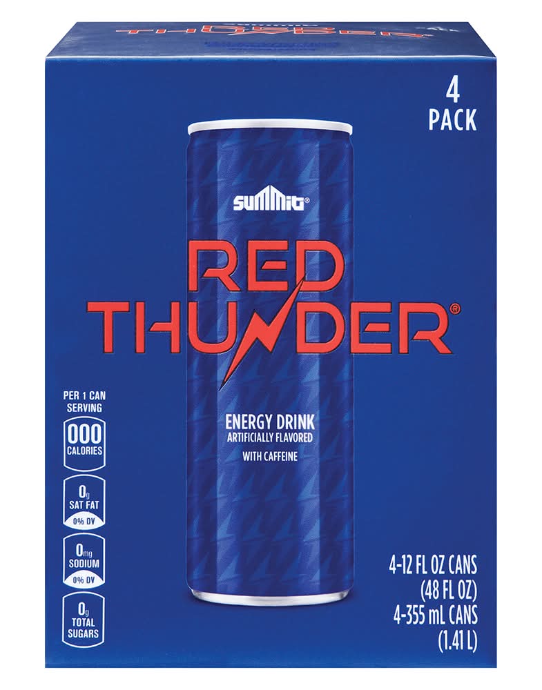Summit Red Thunder Energy Drink (4 x 12 fl oz)