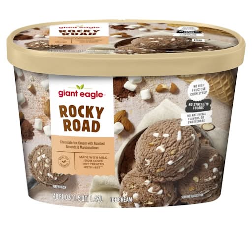 Giant Eagle Ice Cream, Rocky Road (48 fl oz)