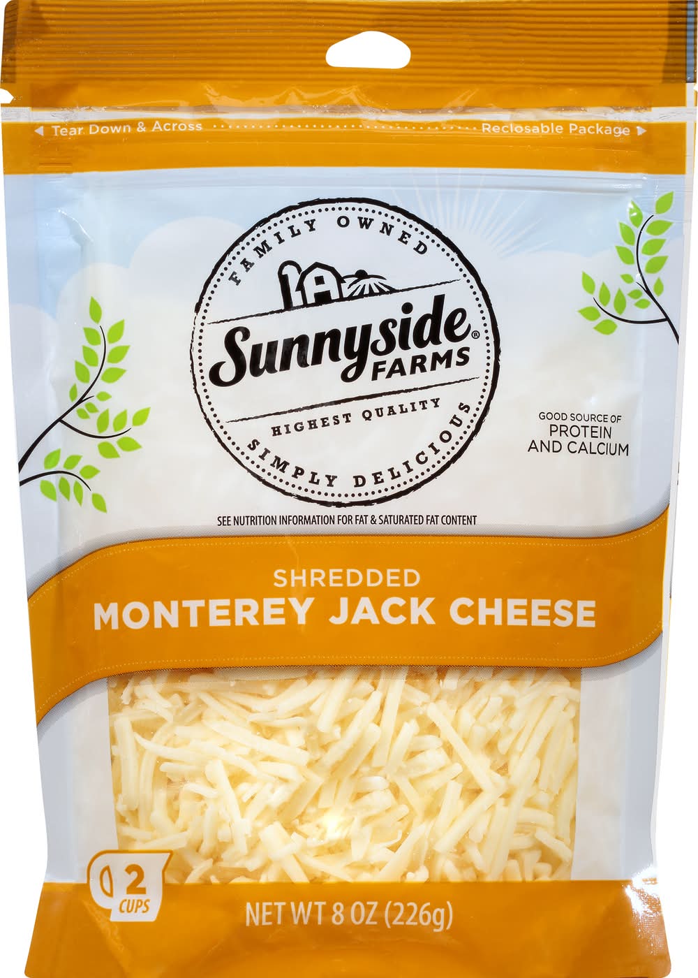 Sunnyside Farms Monterey Jack Shredded Cheese (8 oz)