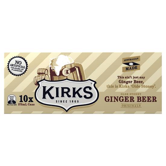 Kirks Originals Olde Stoney Ginger Beer Multipack Soft Drink (10 Pack) 375mL