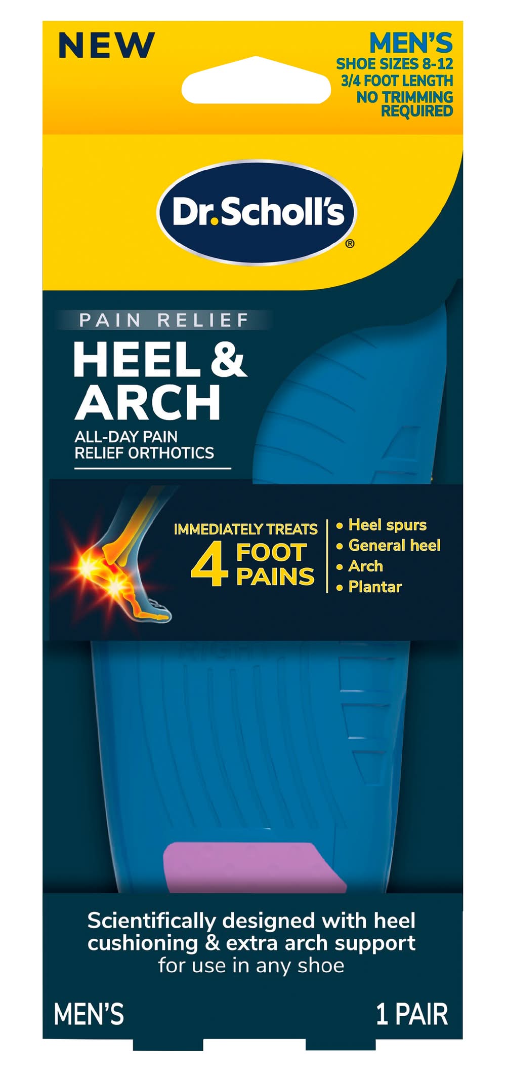 Dr. Scholl's Men's Heel & Arch Pain Relief Orthotics