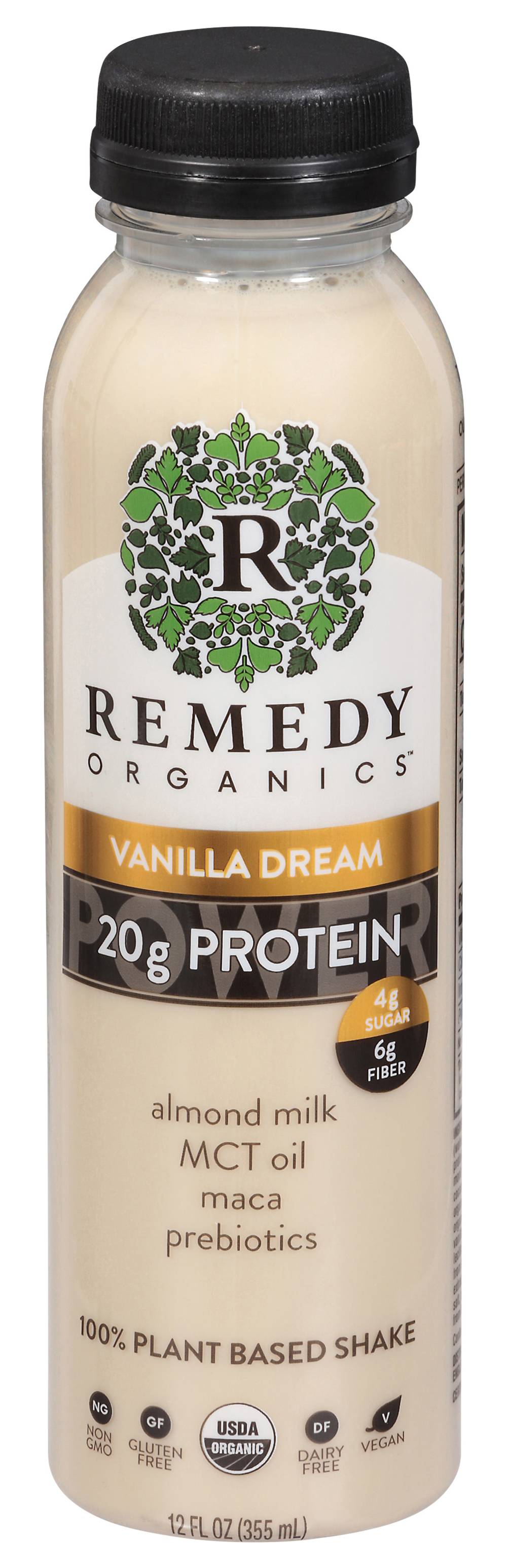 Remedy Organics Plant Based Protein Shake, Vanilla (12 fl oz)