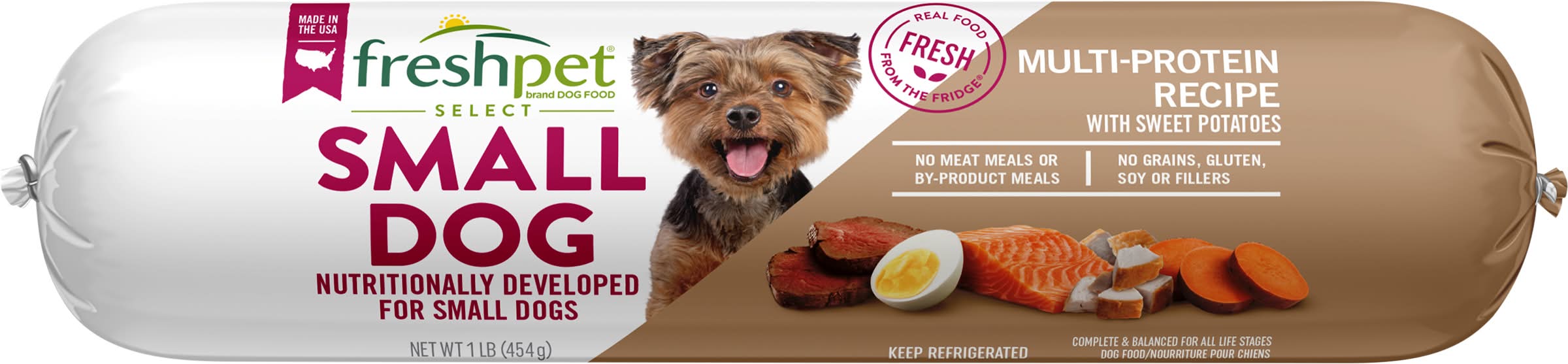 Freshpet Multi-Protein Recipe With Sweet Potato Wet Dog Food, Small-All Life Stages (1 lbs)