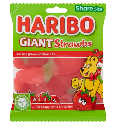 Haribo Strawberry, Giant Strawbs Candy (160g)