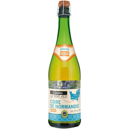 CASINO CA VIENT D'ICI - Cidre de Normandie - Doux - Alc. 2% vol. - 75cl