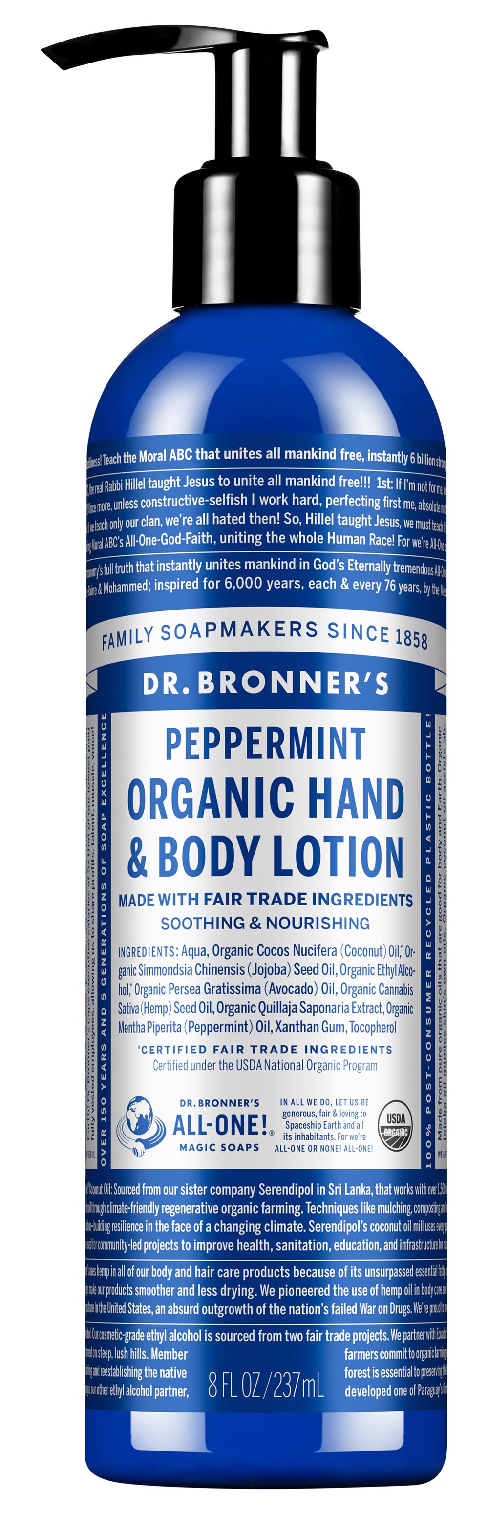 Dr. Bronner's Organic Hand & Body Lotion, Peppermint (8 fl oz)