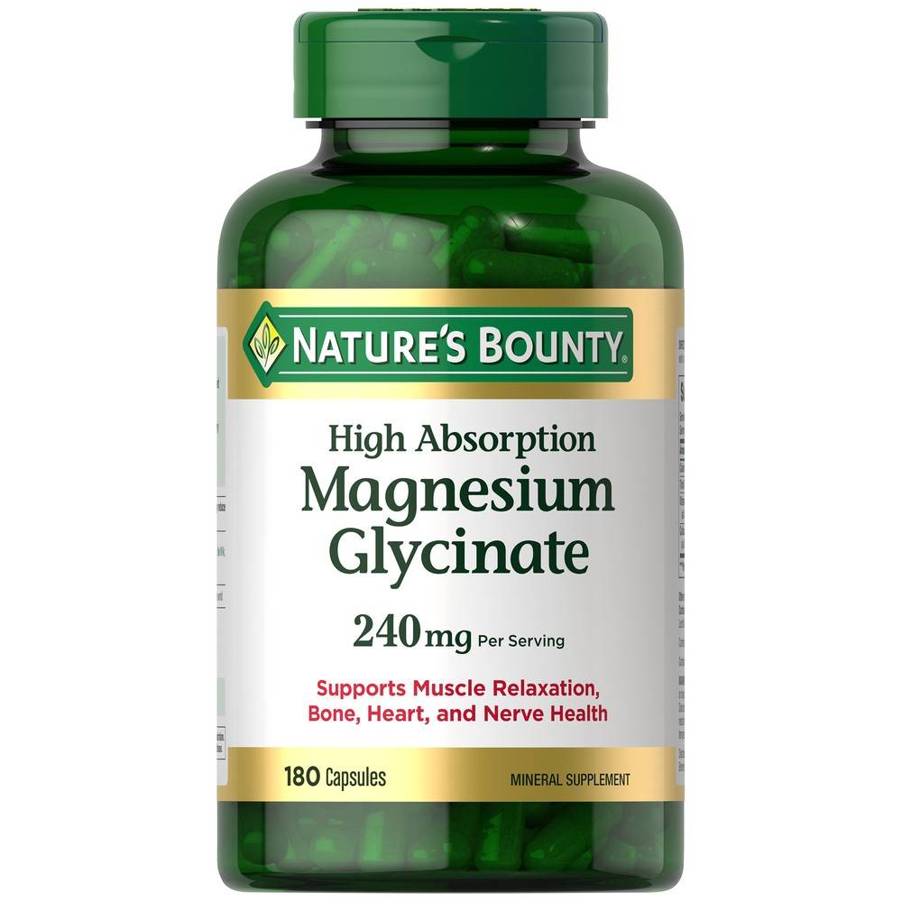 Nature's Bounty Magnesium Glycinate 240 mg (8.8 oz, 180 ct)