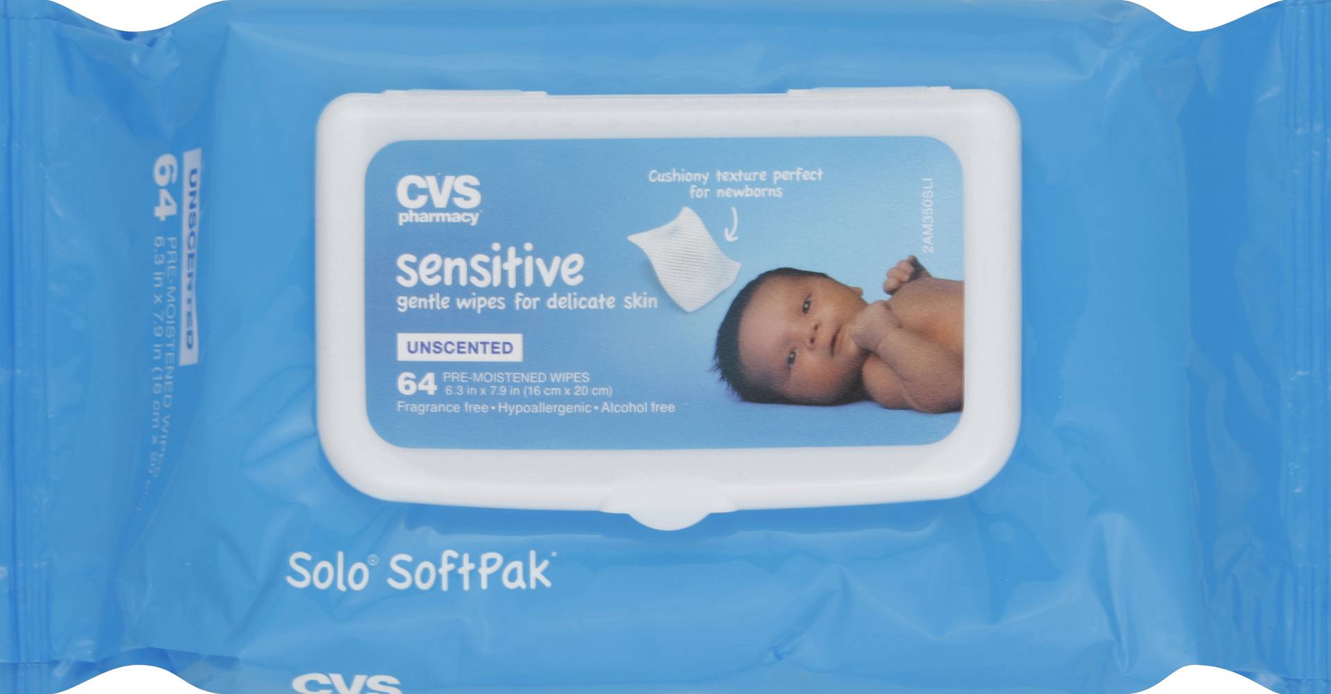 CVS Pharmacy Unscented Sensitive Baby Wipes (64 ct)