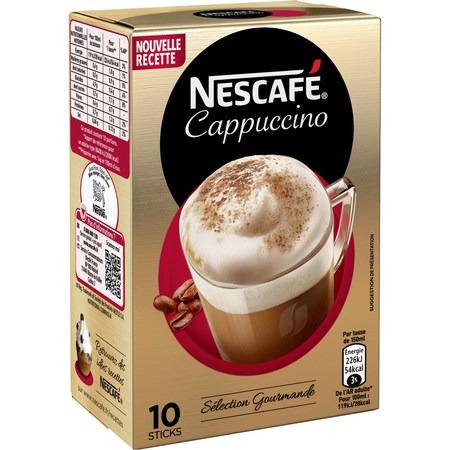 Café sticks Cappuccino NESCAFE - les 10 sticks de 14 g