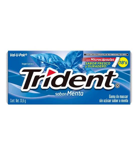 TRIDENT CHICLE 18S MENTA 30.6 GR