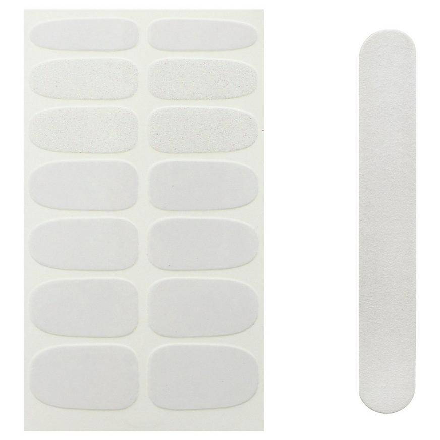 White Nail Stickers File Set, 15pc