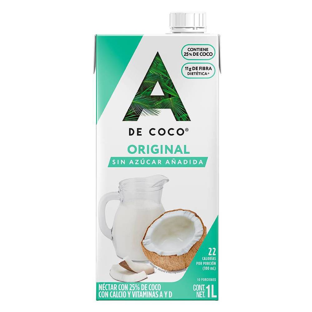 A de coco bebida original (cartón 1 l)