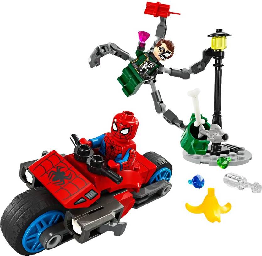 LEGO Marvel Motorcycle Chase: Spider Man Vs Doc Ock Set 6+ (77 ct)