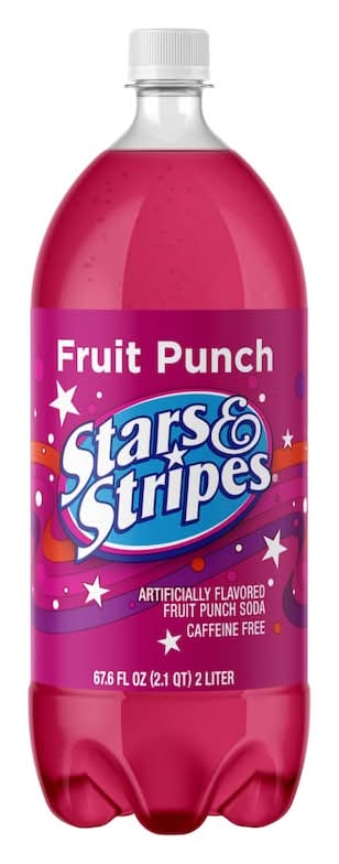 Stars And Stripes Flavored Soda, Fruit Punch (2 L)