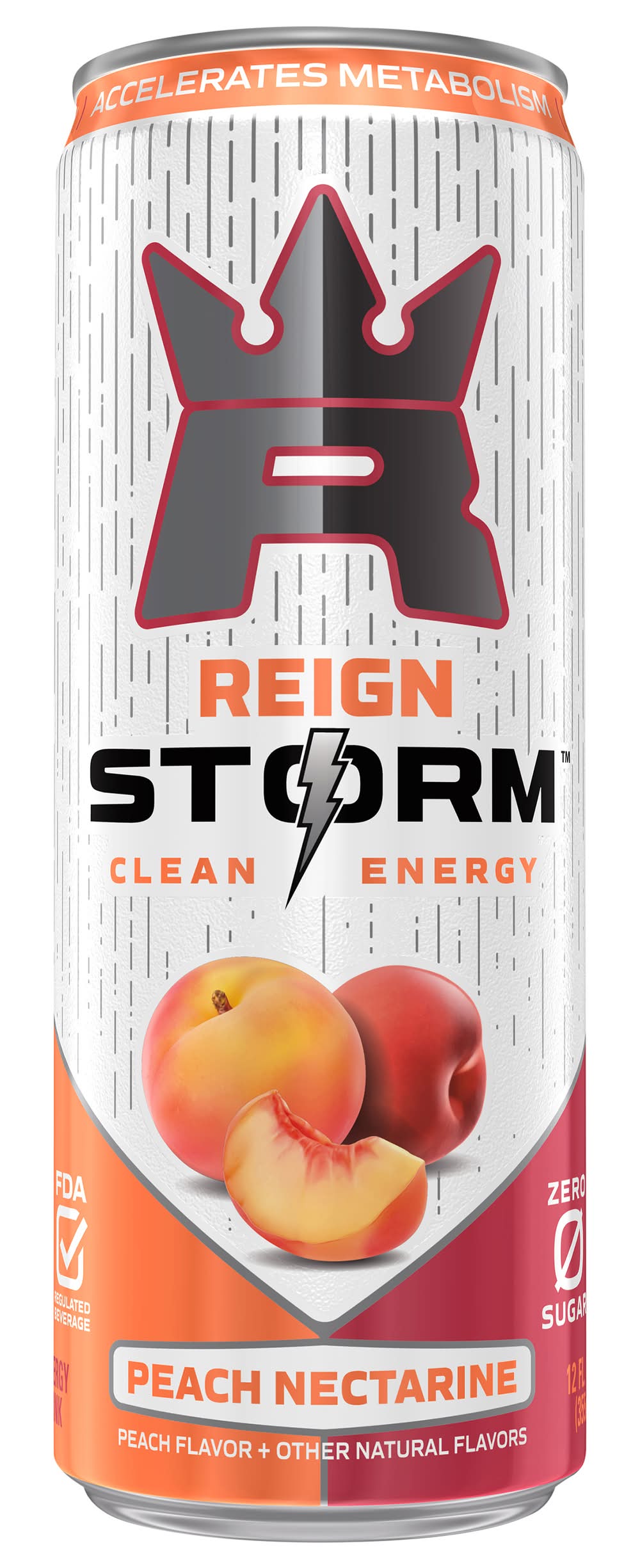 Reign Storm Clean Energy Drink, Peach Nectarine (12 fl oz)