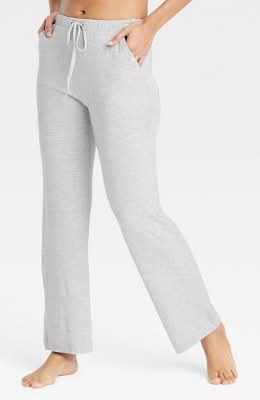 Auden Cloud Knit Pajama Pants, Women, M, Heathered Gray