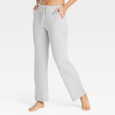 Auden Cloud Knit Pajama Pants, Women, XXL, Heathered Gray