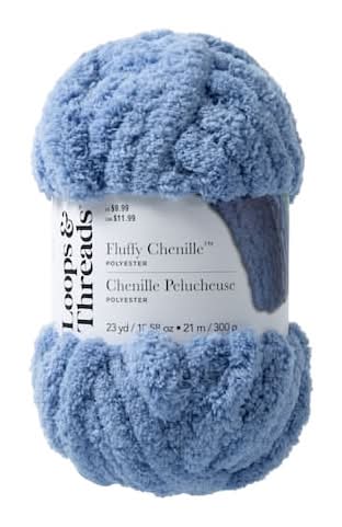 Loops & Threads Fluffy Chenille Yarn, 23 yds, Periwinkle