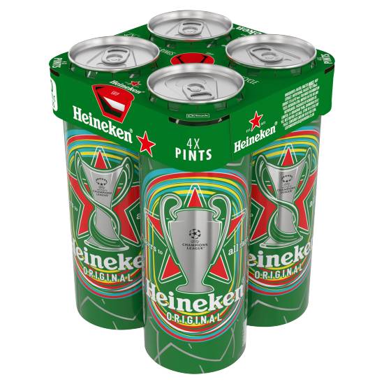 Heineken Premium Lager Cans 4 X 568ml