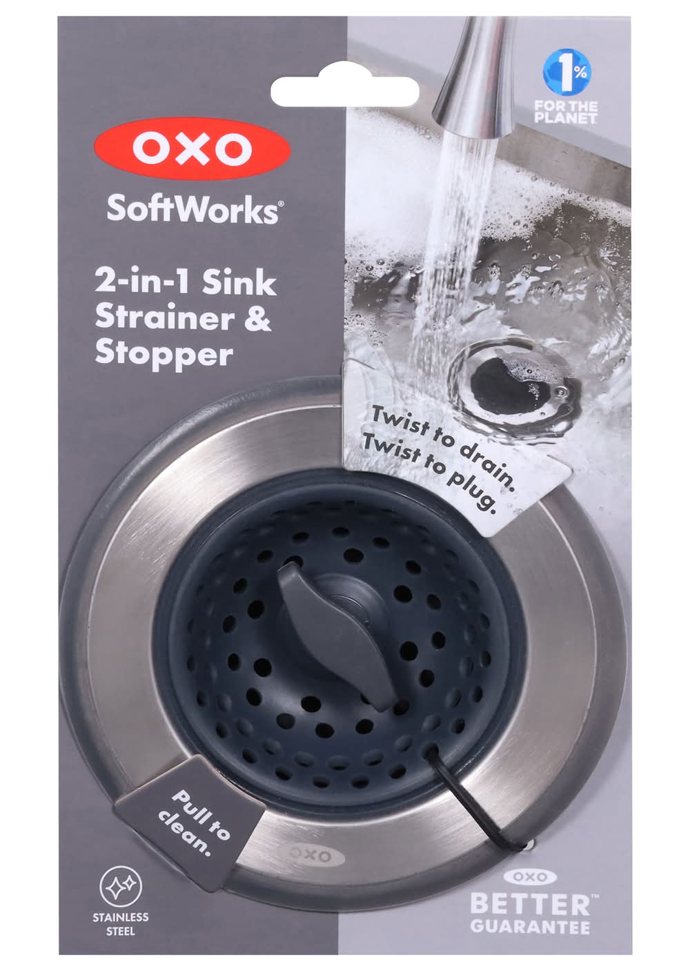 OXO 2-In-1 Silicone Sink Strainer With Stopper