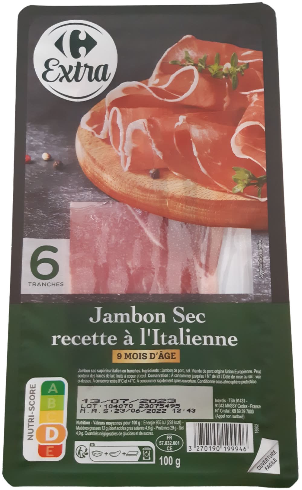 Carrefour Extra - Jambon sec recette à l'italienne 9 mois d'âge (6)