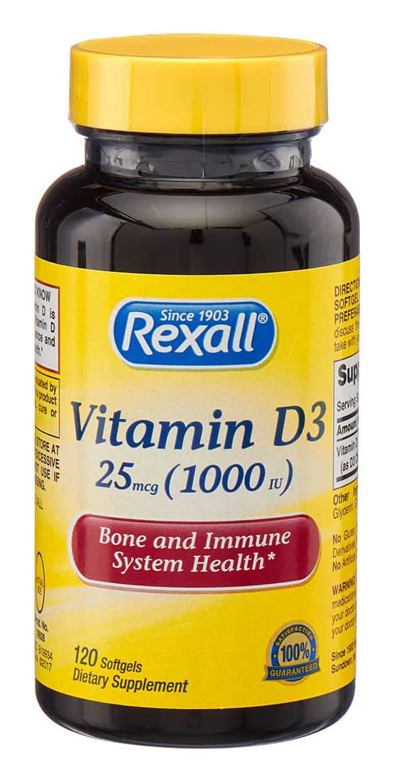Rexall Vitamin D3 Softgels 120 Count
