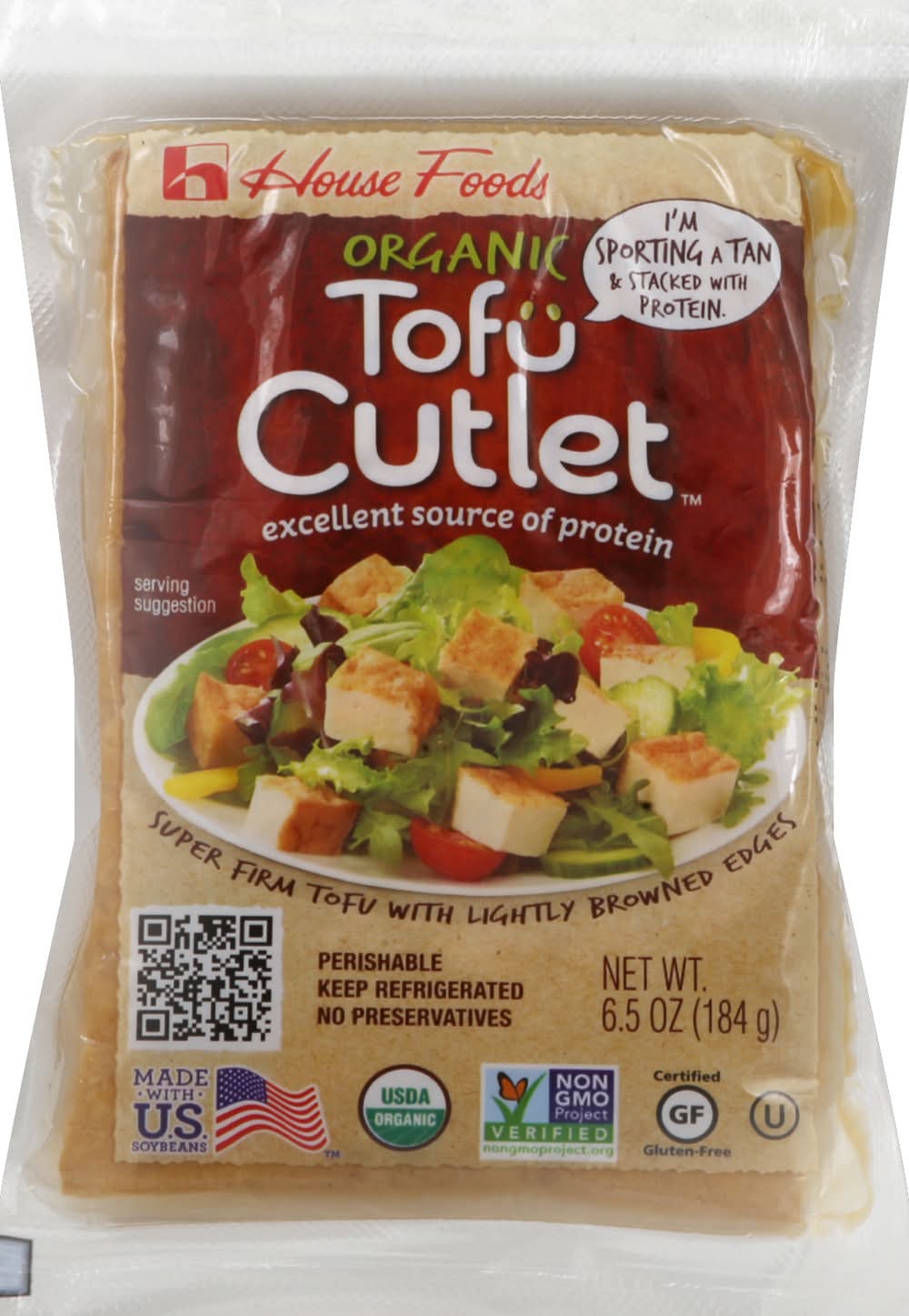 House Foods Organic Super Firm Tofu Cutlet Gluten Free (6.5 oz)