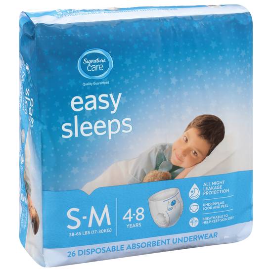 Signature Care S-M Easy Sleeps Disposable Underwear (26 ct)