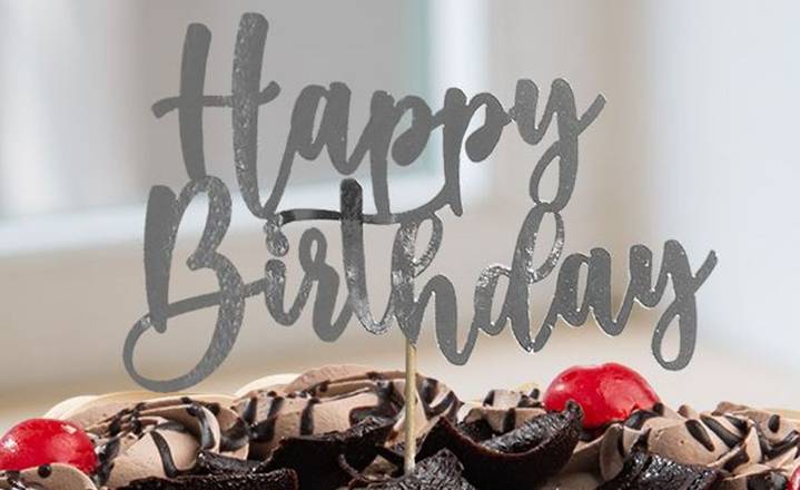 Cake Topper Happy Birthday Plateado