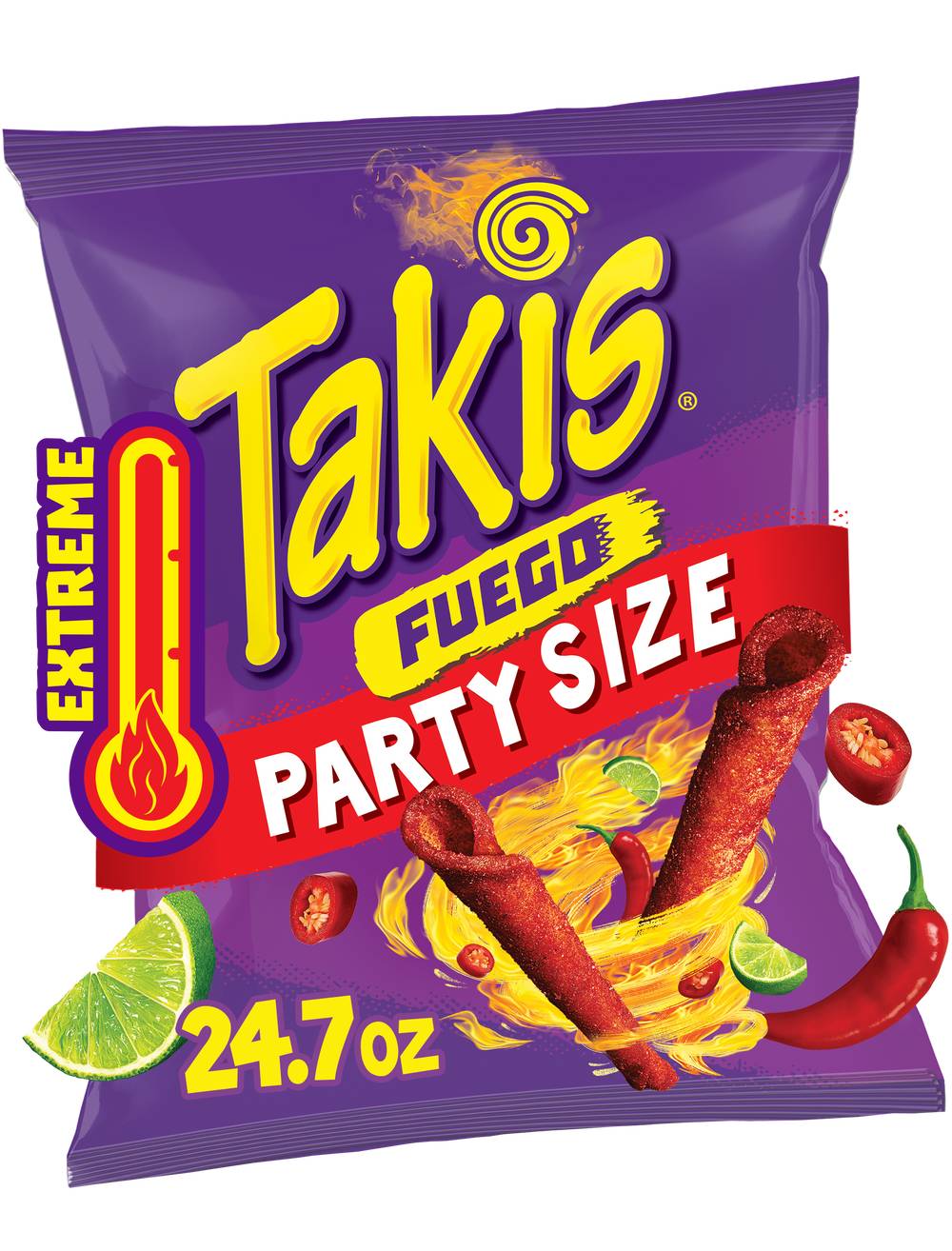 Takis Fuego Hot Chili Pepper & Lime Flavored Tortilla Chips (1.54 lbs)