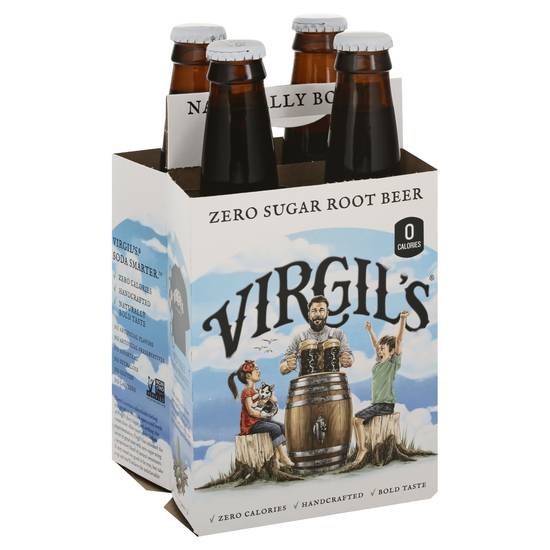 Virgil's Zero Sugar Root Beer (4 ct, 12 fl oz)