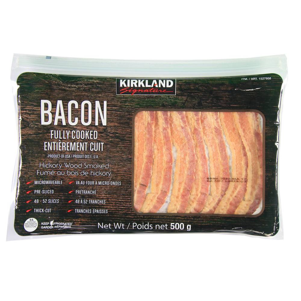 Kirkland Signature Bacon entièrement cuit fumé au bois d'hickory (500 g) - Hickory wood smoked fully cooked bacon (500 g)