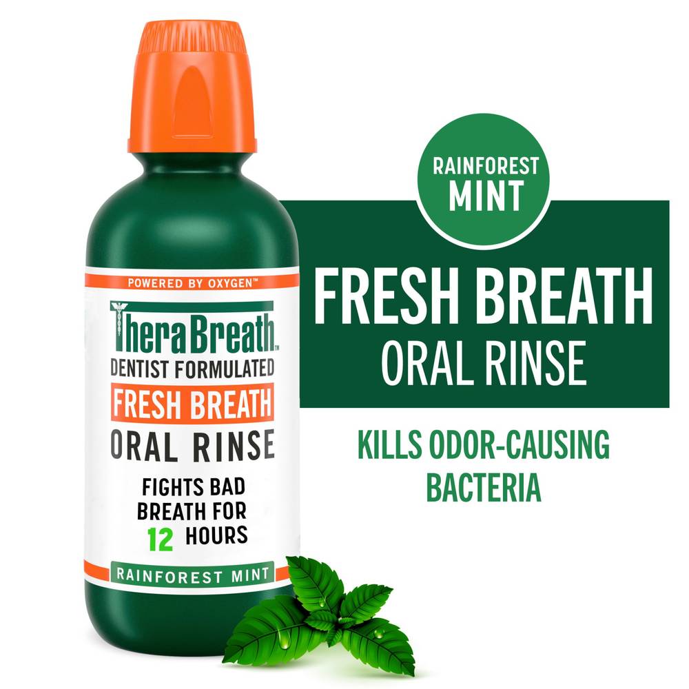 TheraBreath Fresh Breath Oral Rinse Rainforest Mint (16 fl oz)