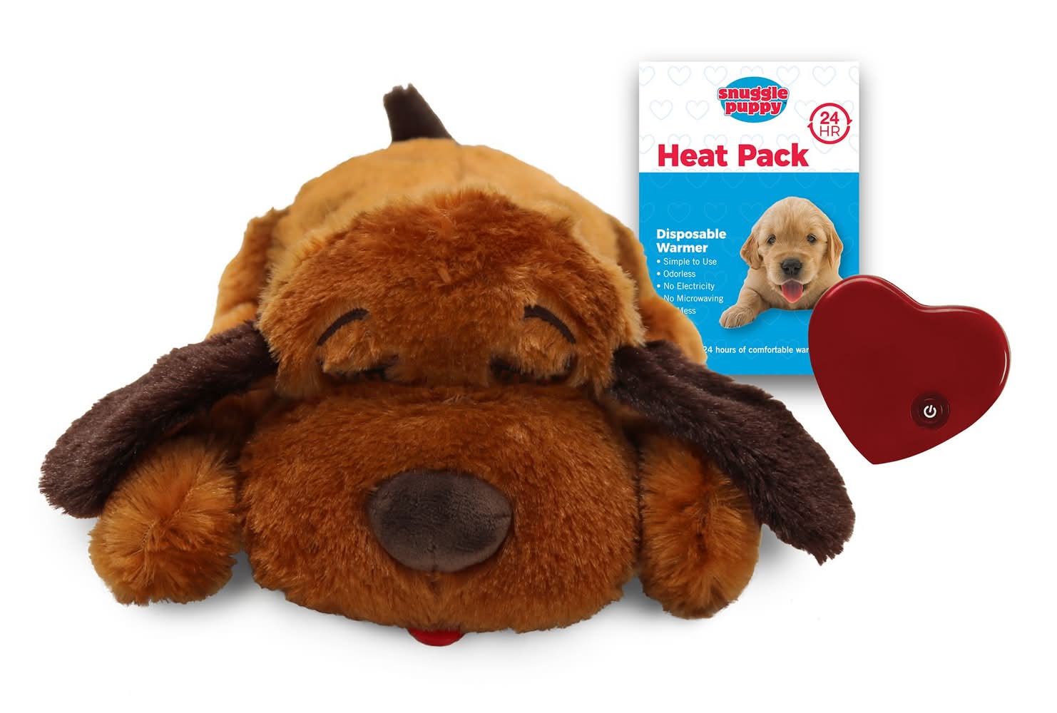 Smart Pet Love Snuggle Puppy Anxiety & Calming Aid Dog Toy w/ Heat Pack & Batteries, Brown Puppy