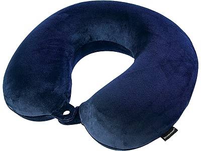 Brookstone Memory Foam Fabric Travel Pillow (blue)