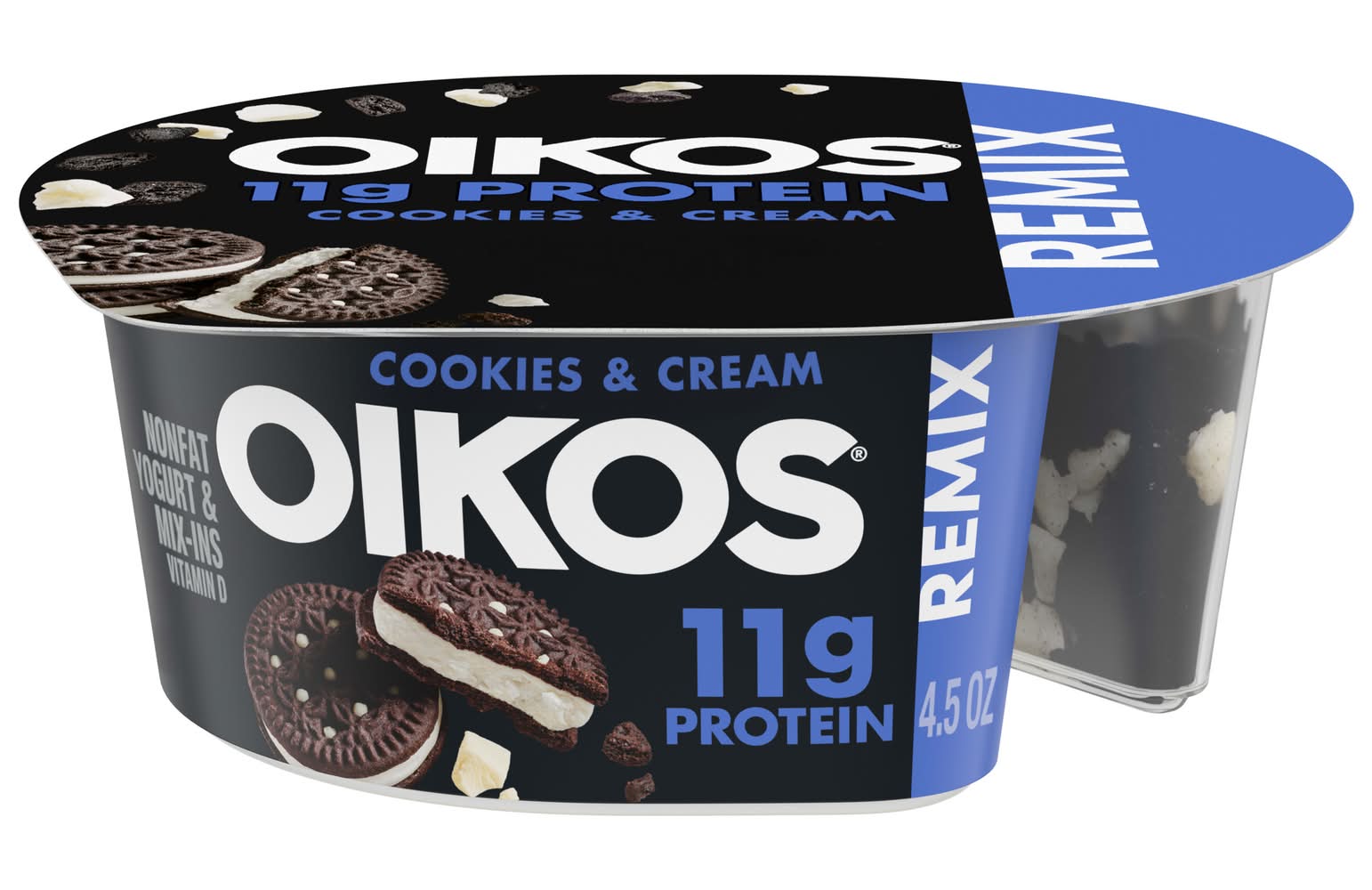 Oikos Remix Remix Nonfat Greek Yogurt, Cookies & Cream (4.5 oz)