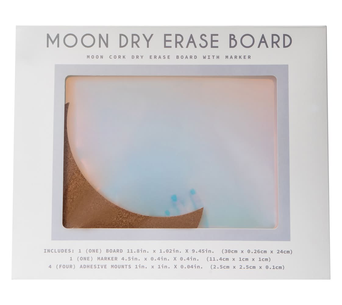 Moon Dry Erase Board With Marker 11.8in x 9.45in