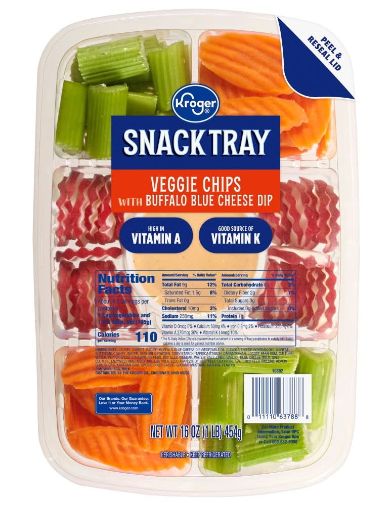Kroger Veggie Chips and Buffalo Dip Snacks, Buffalo Blue Cheese (16 oz)